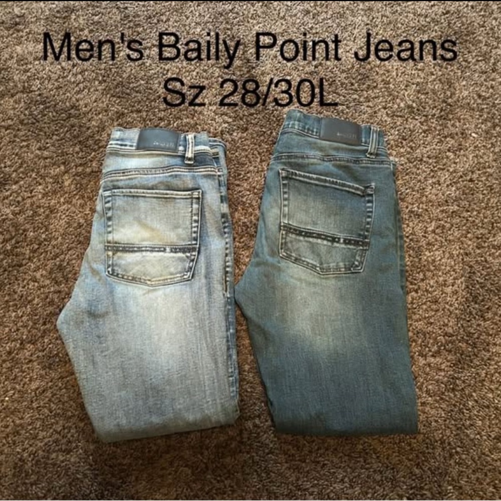 Baily Point Men's Slim Fit Blue Jeans